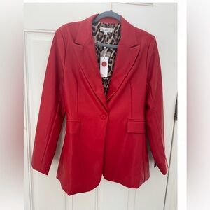 NEW: Ovi Faux Leather Blazer